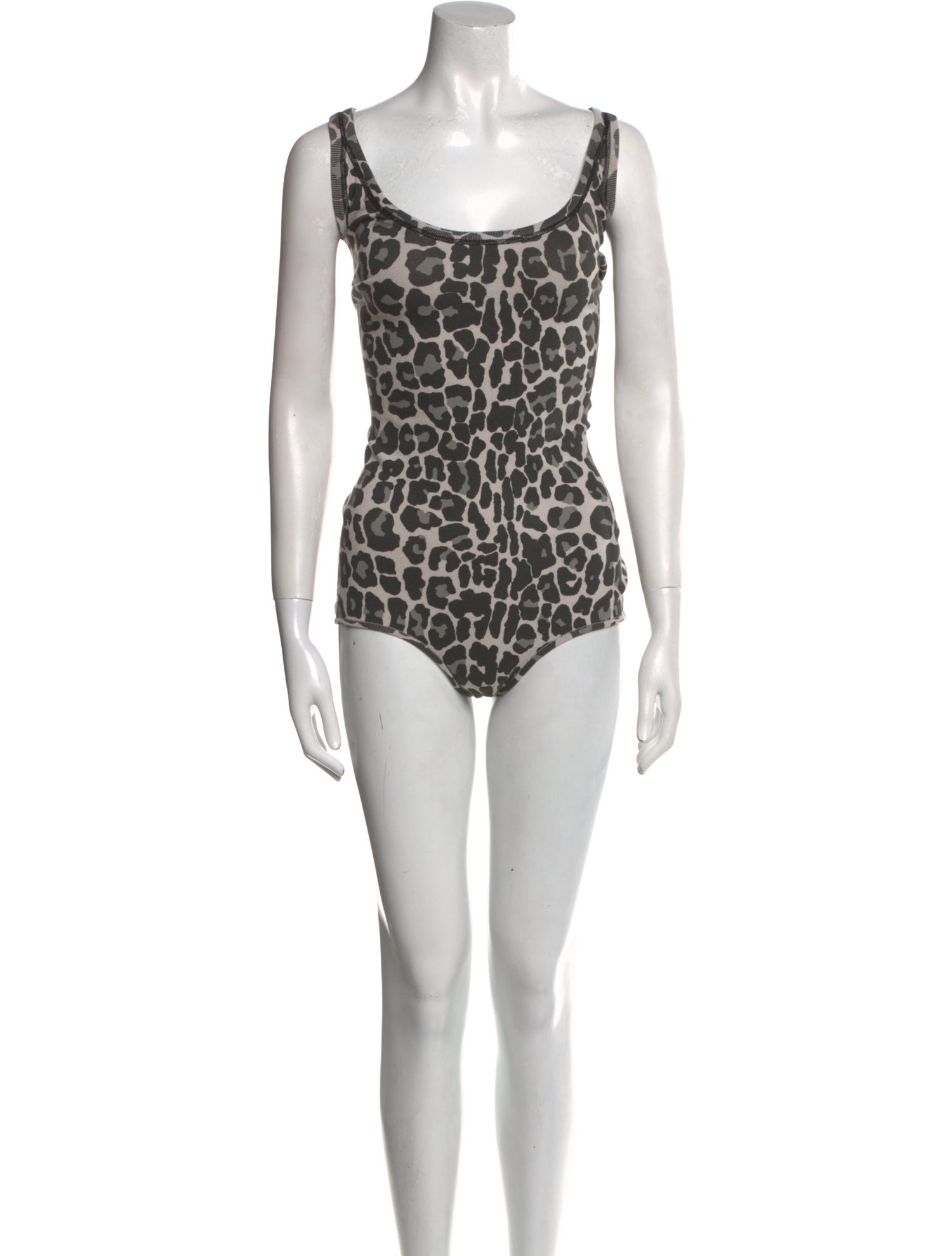 Bottega Veneta Animal Print Scoop Neck Bodysuit