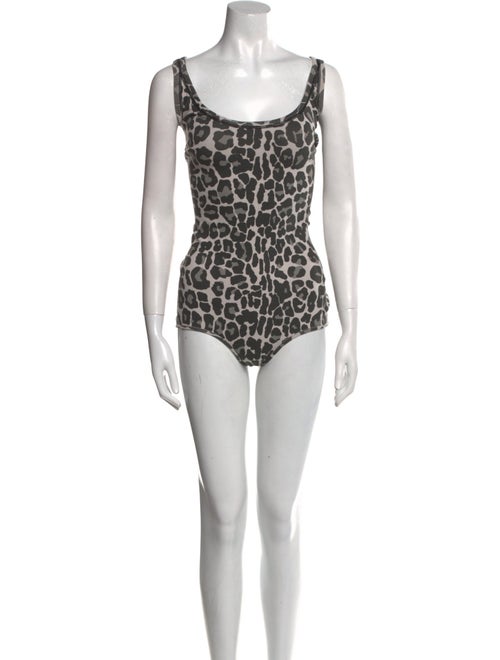 Bottega Veneta Animal Print Scoop Neck Bodysuit