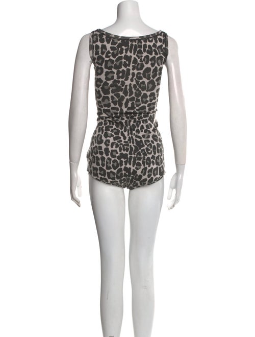 Bottega Veneta Animal Print Scoop Neck Bodysuit