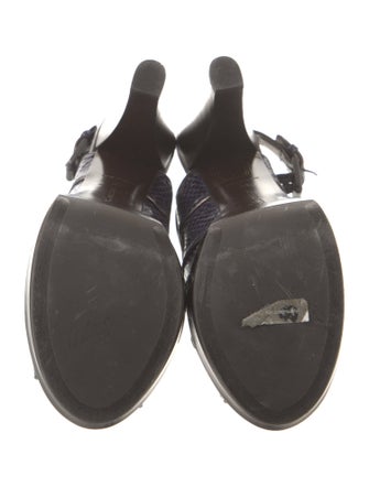 Bottega Veneta Snakeskin Printed Slingback Pumps