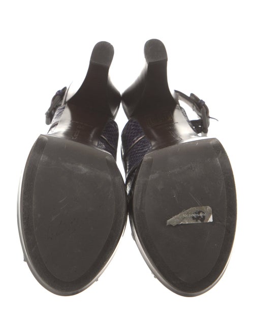 Bottega Veneta Snakeskin Printed Slingback Pumps