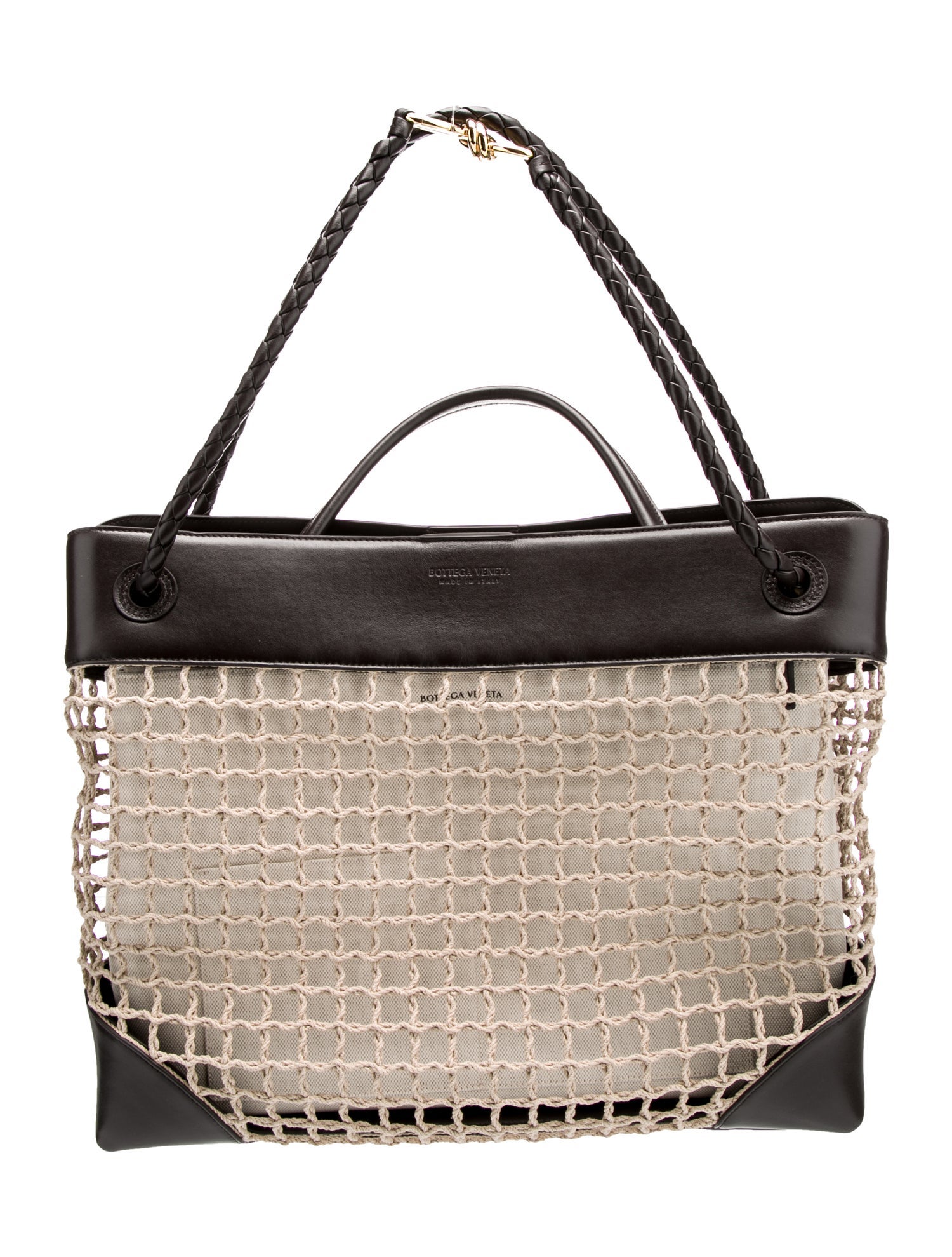 Bottega Veneta Canvas Net Andiamo Large