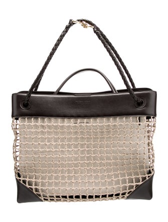 Bottega Veneta Canvas Net Andiamo Large