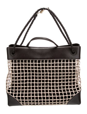 Bottega Veneta Canvas Net Andiamo Large