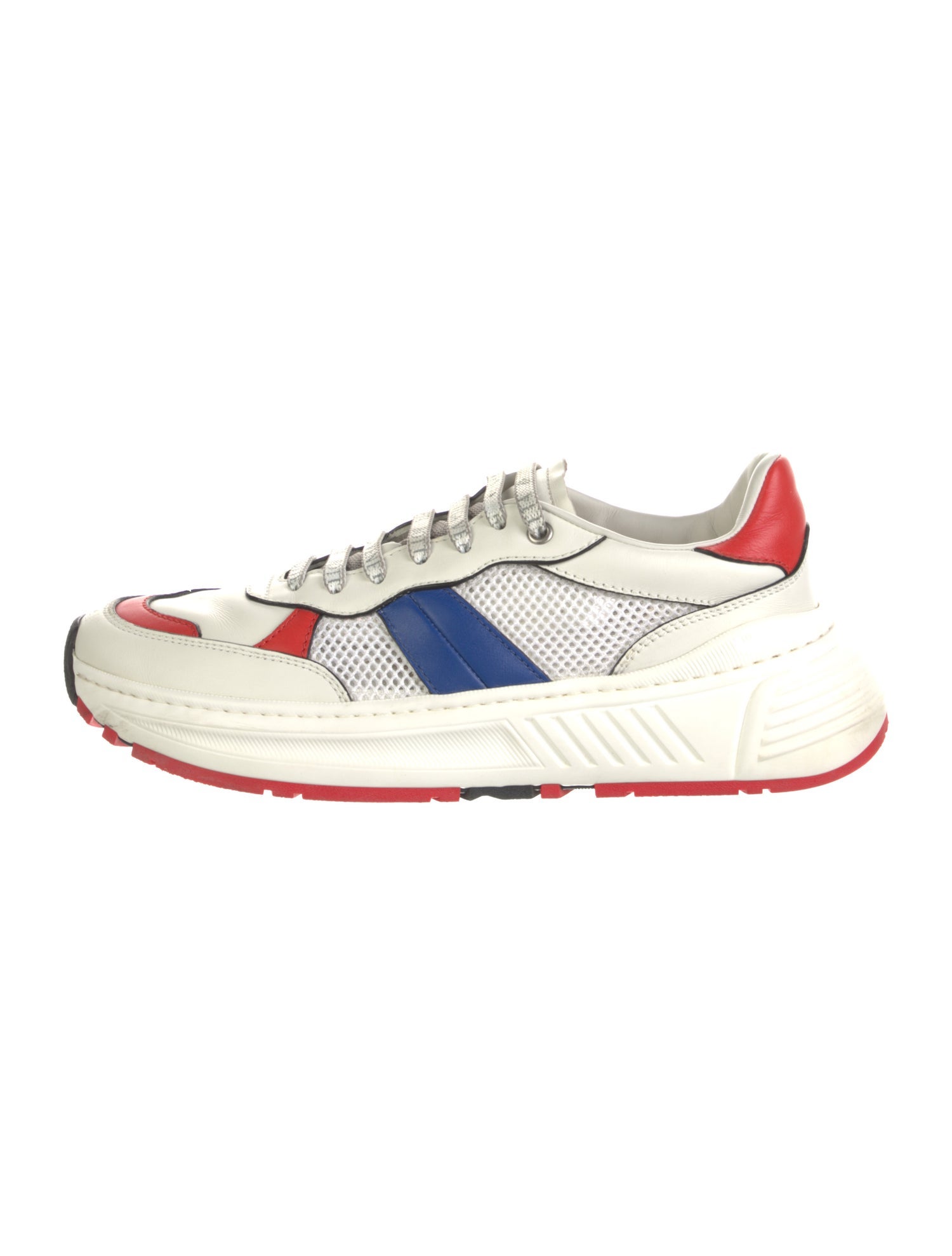Bottega Veneta Leather Colorblock Pattern Sneakers