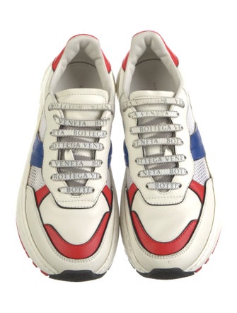 Bottega Veneta Leather Colorblock Pattern Sneakers