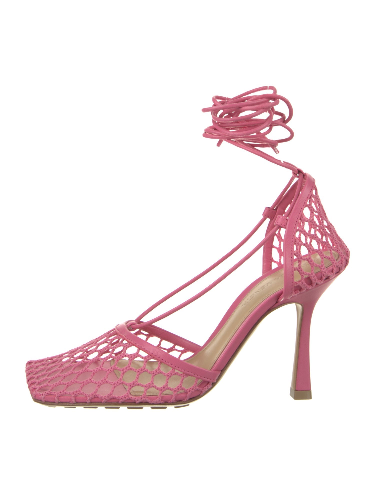 Bottega Veneta Mesh Leather Trim Embellishment D'Orsay Pumps