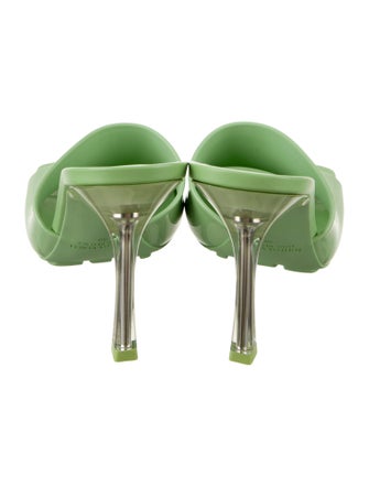 Bottega Veneta Rubber Leather Trim Embellishment Slides