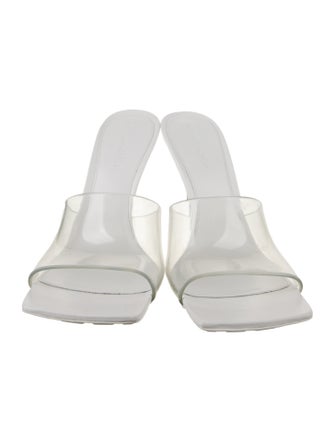Bottega Veneta Rubber Leather Trim Embellishment Slides