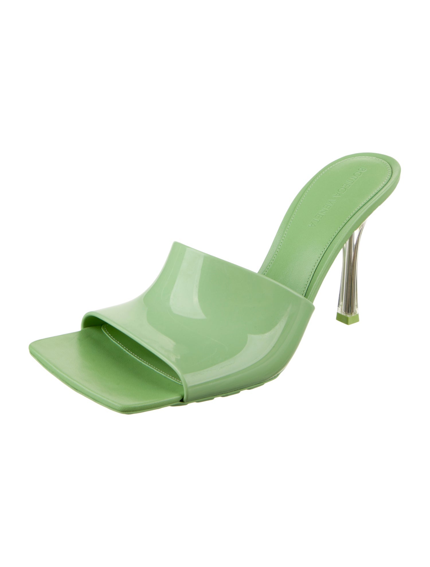 Bottega Veneta Rubber Leather Trim Embellishment Slides