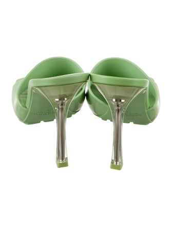 Bottega Veneta Rubber Leather Trim Embellishment Slides