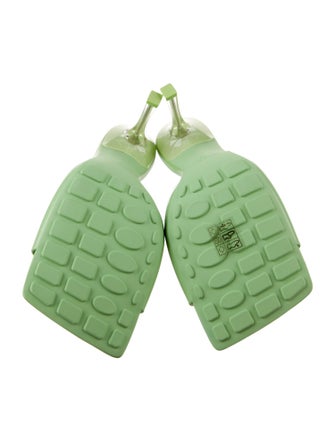 Bottega Veneta Rubber Leather Trim Embellishment Slides