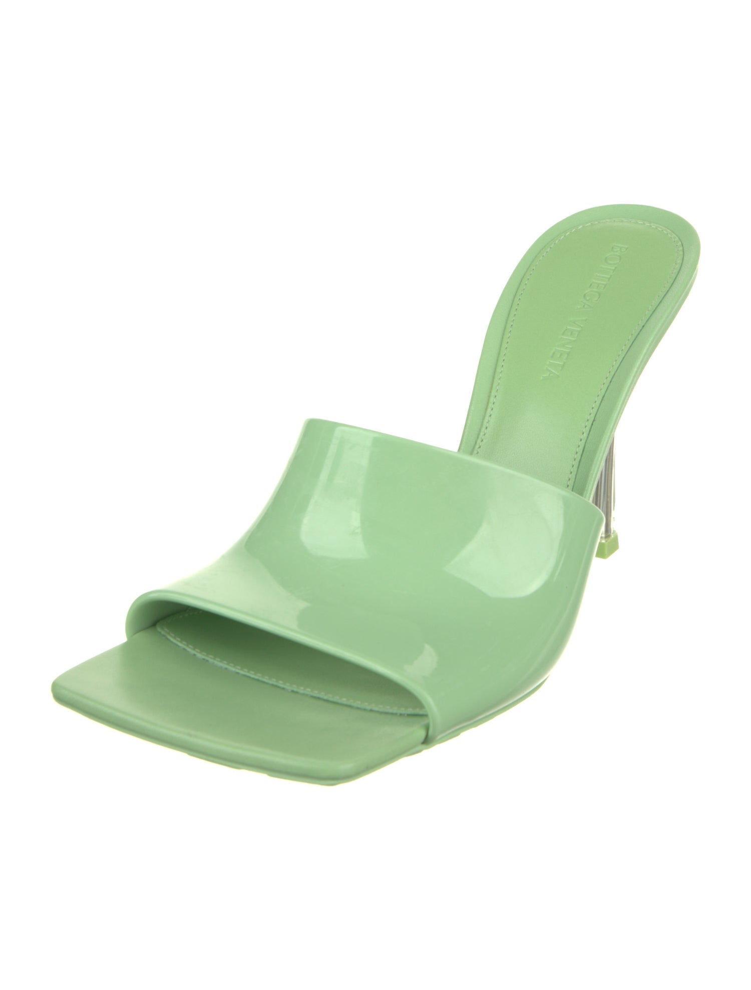 Bottega Veneta Rubber Leather Trim Embellishment Slides