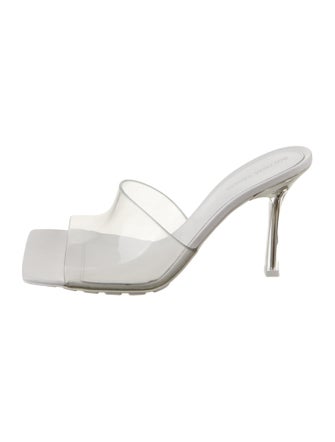 Bottega Veneta Rubber Leather Trim Embellishment Slides