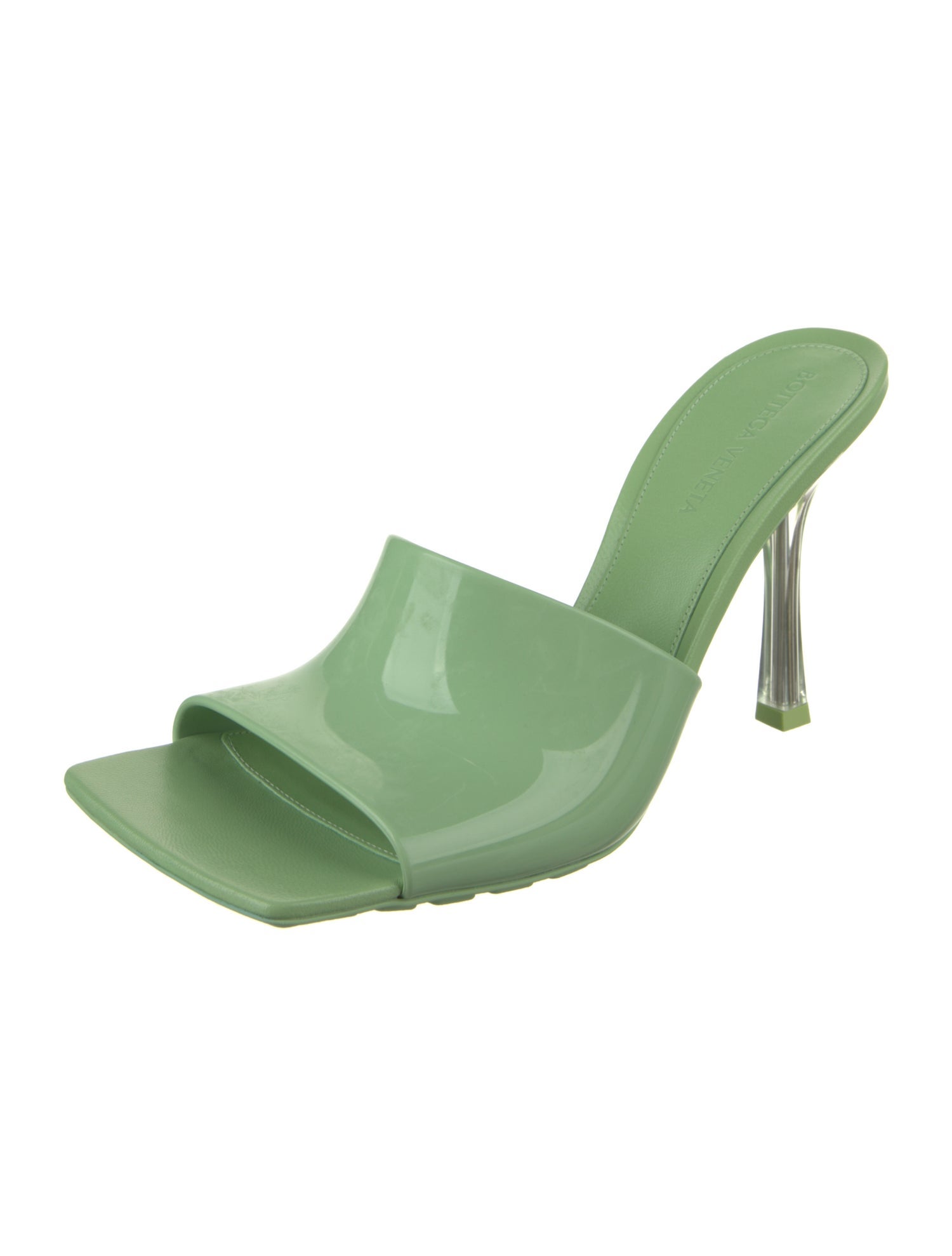 Bottega Veneta Rubber Leather Trim Embellishment Slides