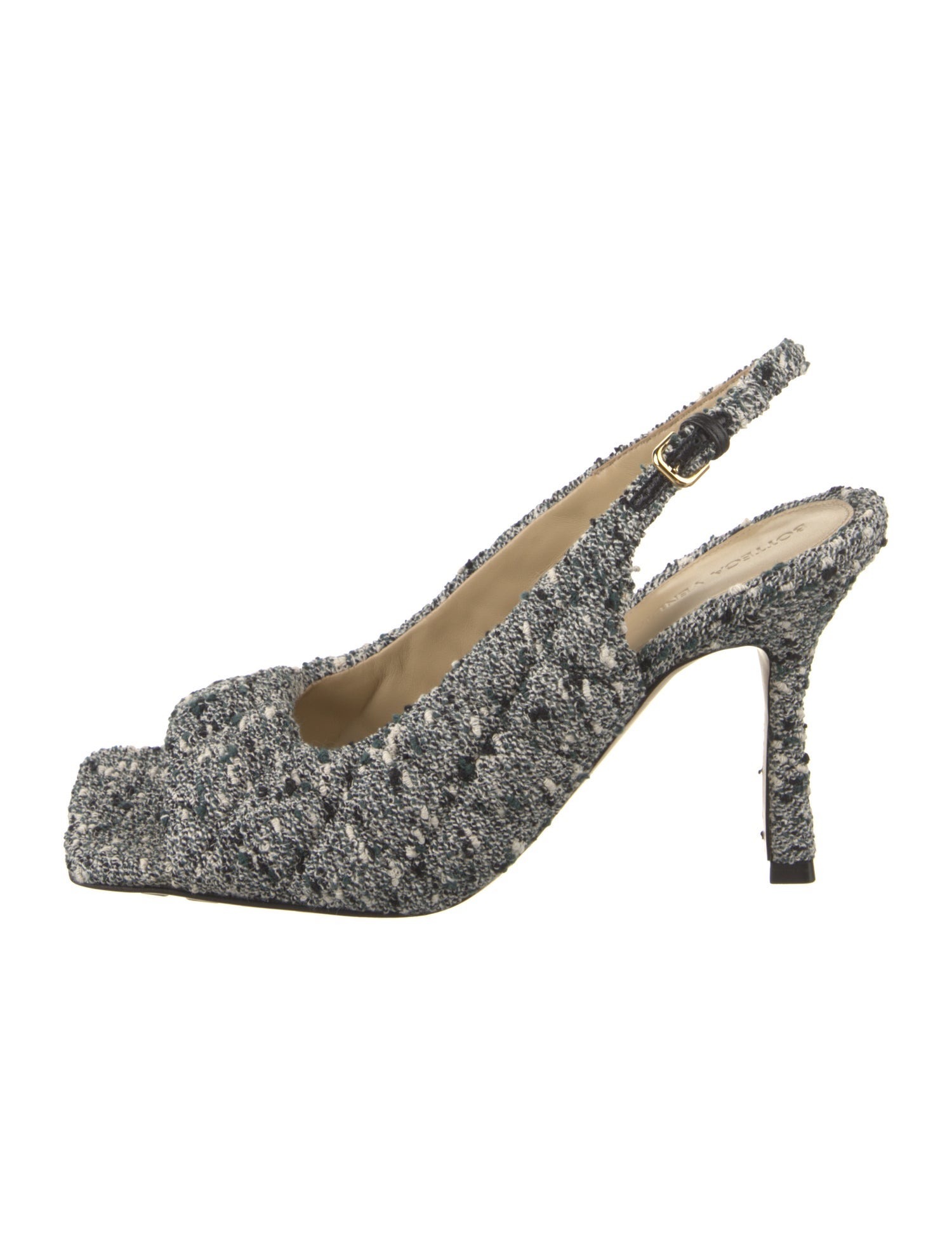 Bottega Veneta Tweed Animal Print Slingback Sandals
