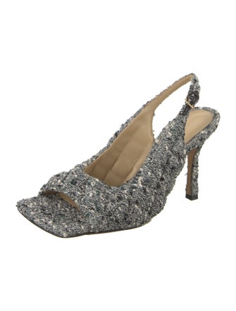 Bottega Veneta Tweed Animal Print Slingback Sandals