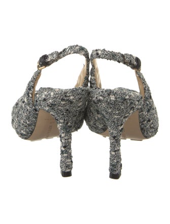 Bottega Veneta Tweed Animal Print Slingback Sandals