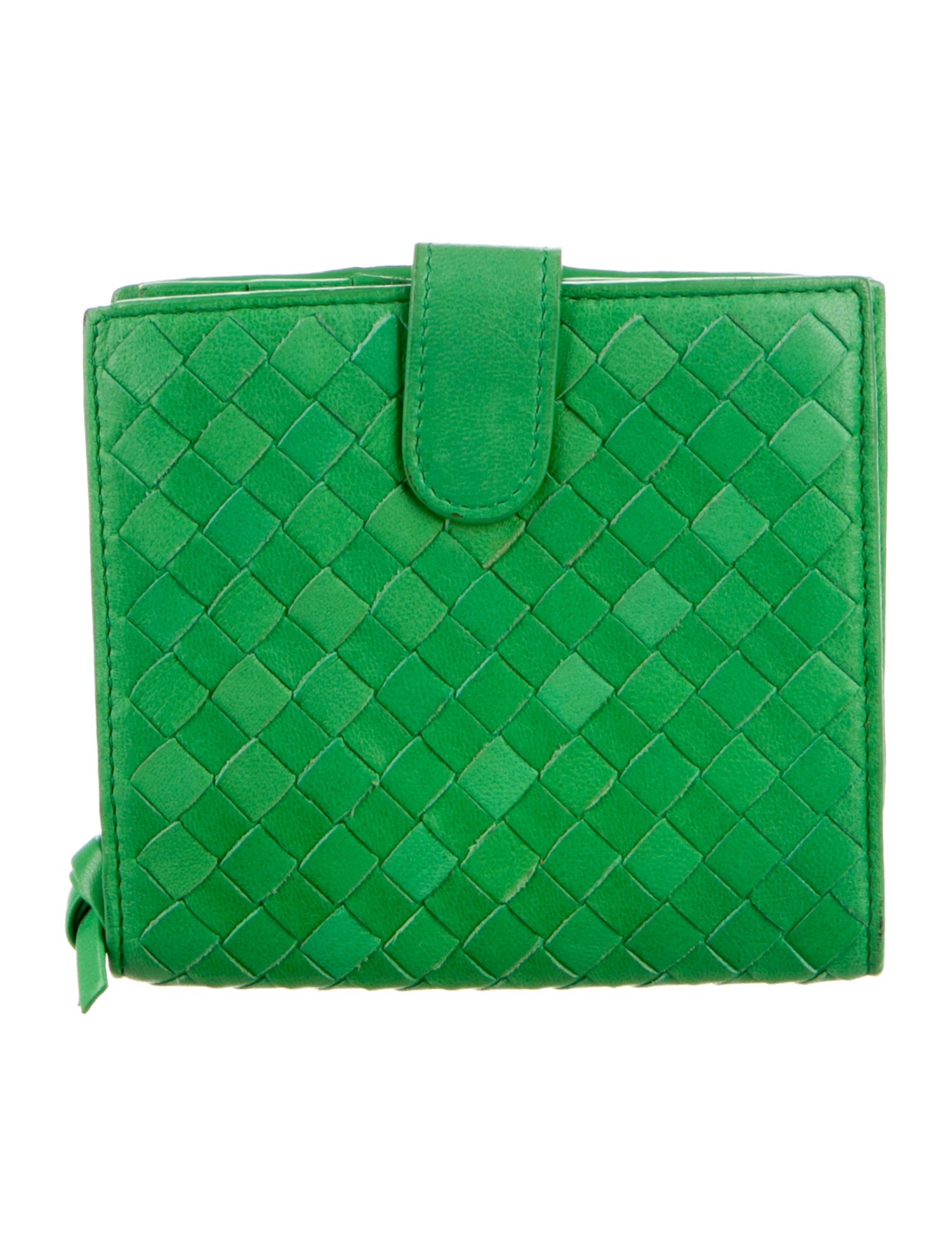 Bottega Veneta Intrecciato Weave Leather Compact Wallet