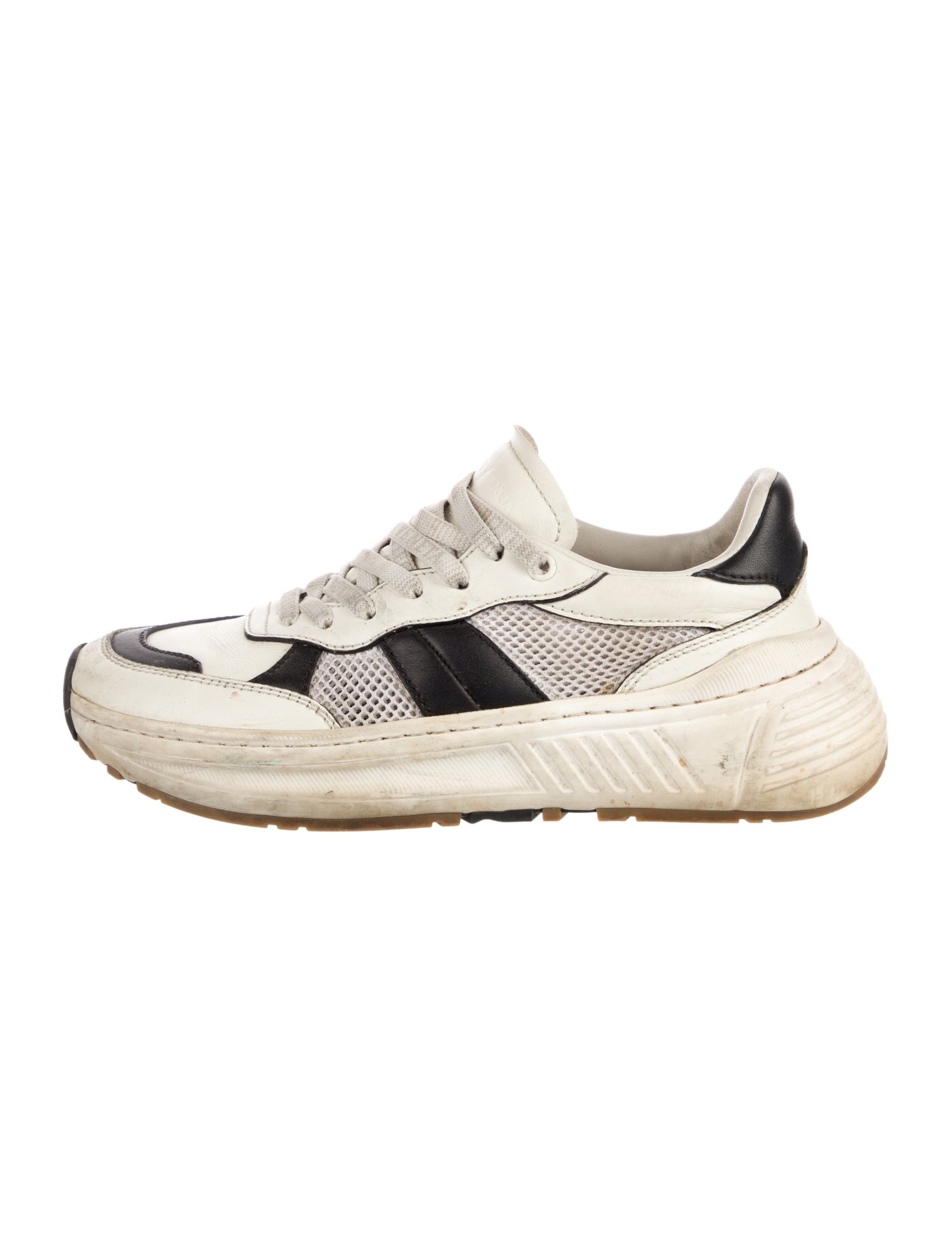 Bottega Veneta Leather Colorblock Pattern Sneakers