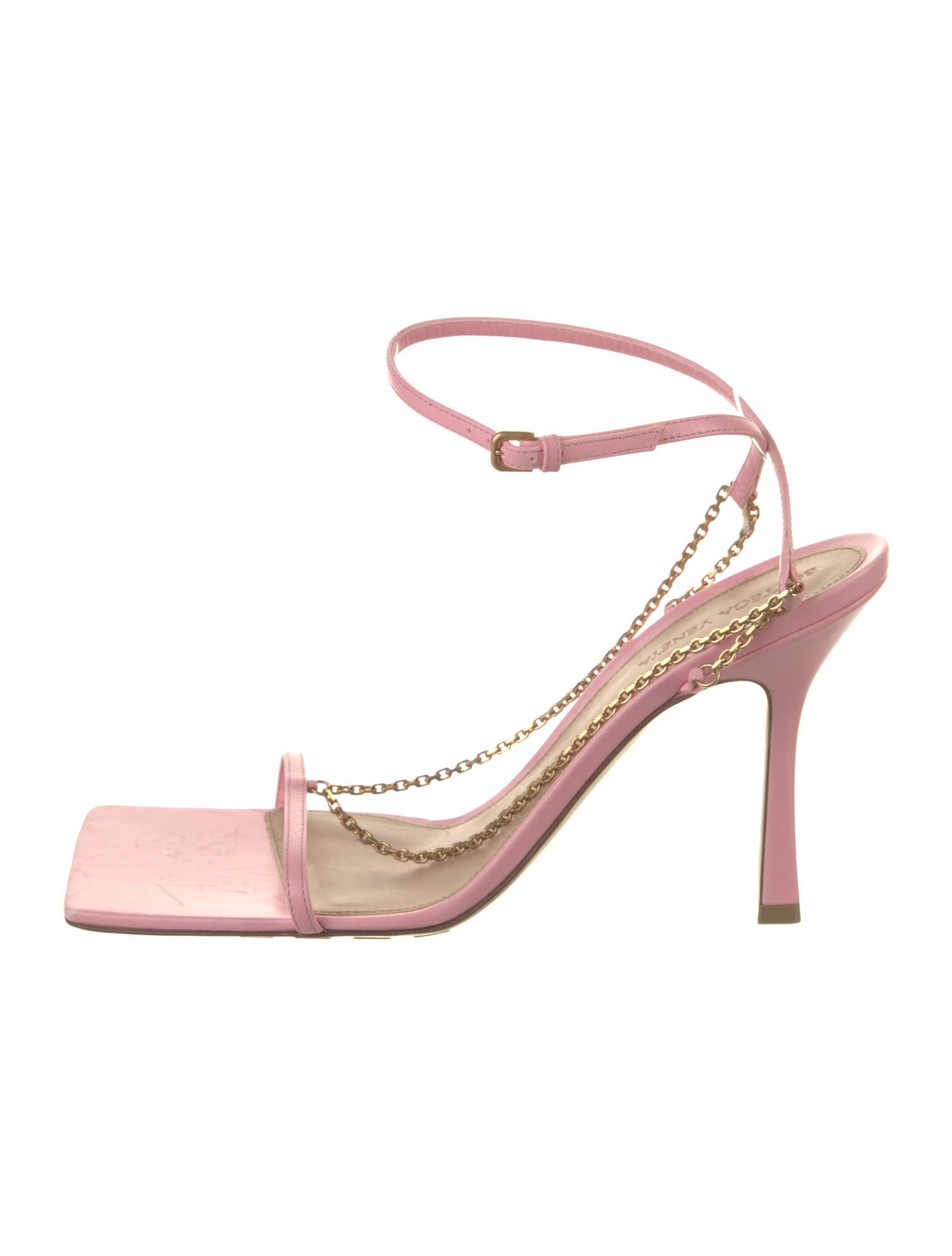 Bottega Veneta Leather Chain-Link Accents Sandals