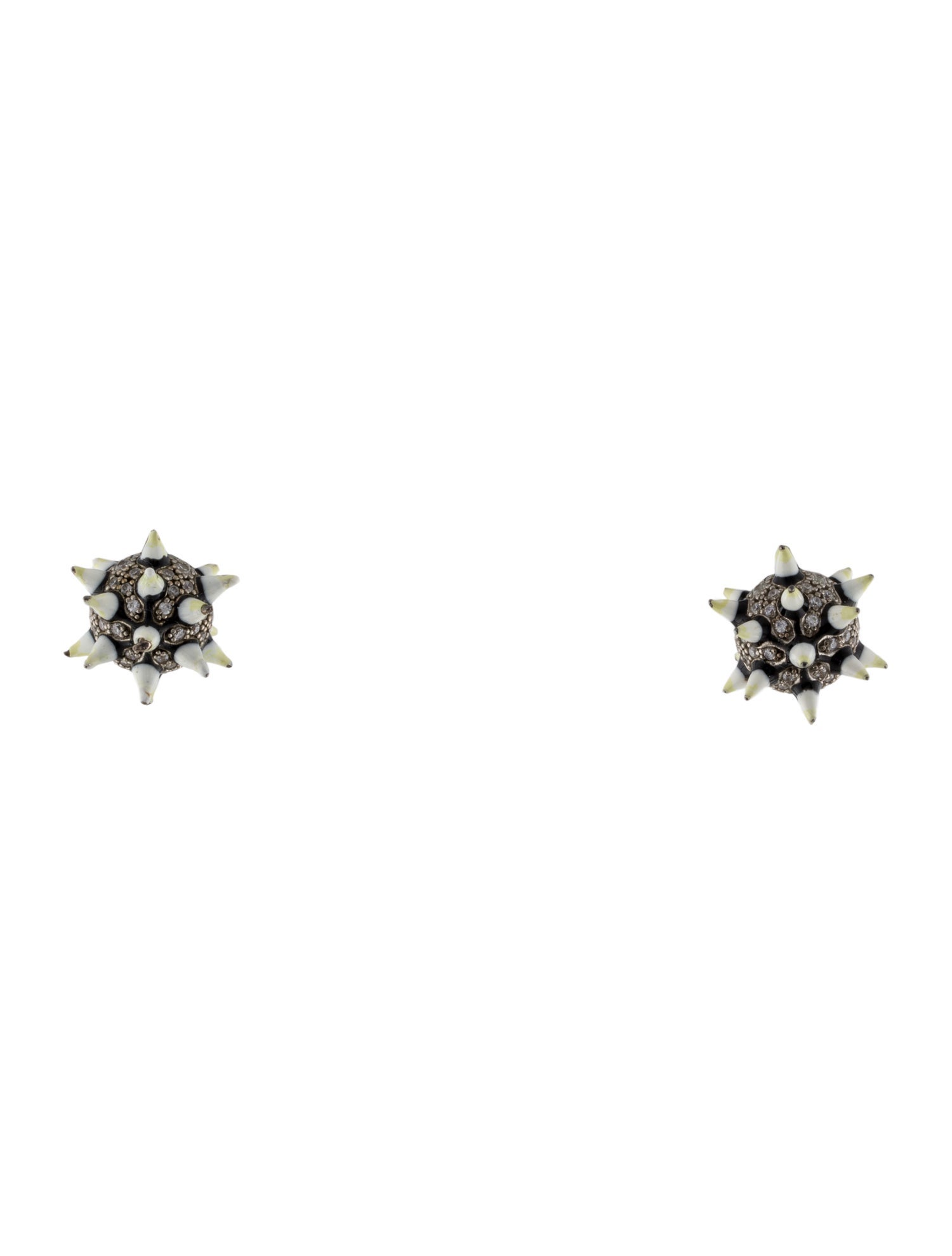 Bottega Veneta Crystal & Enamel Spike Stud Earrings