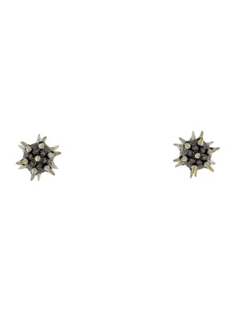 Bottega Veneta Crystal & Enamel Spike Stud Earrings