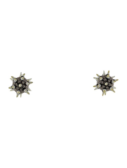 Bottega Veneta Crystal & Enamel Spike Stud Earrings