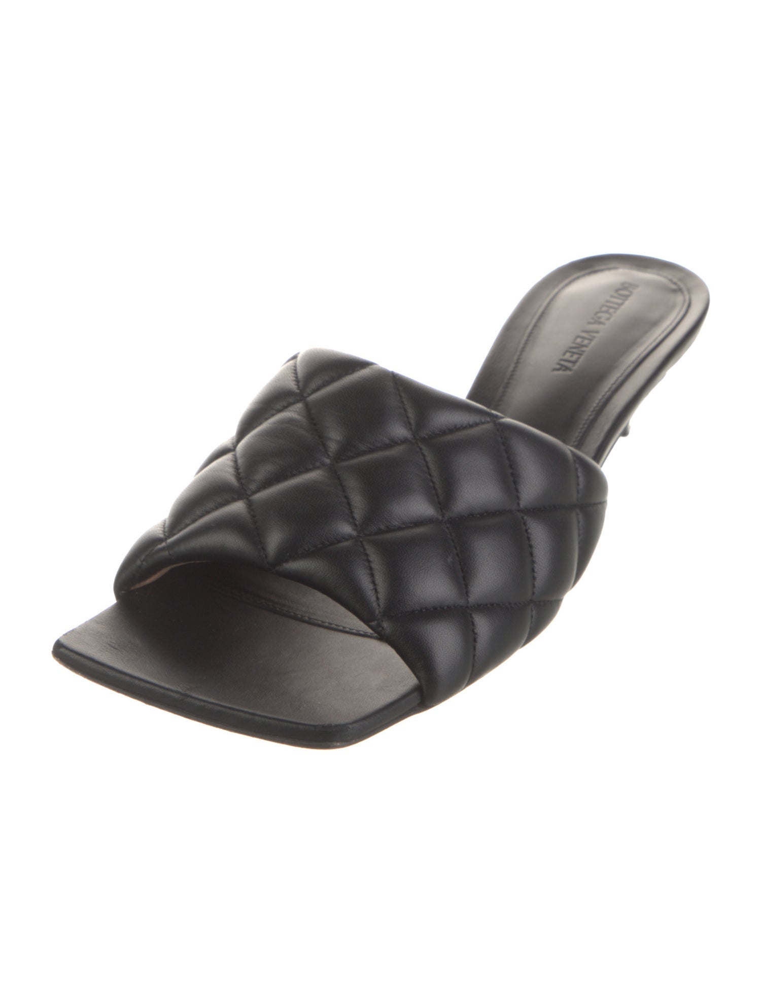 Bottega Veneta Quilted Pattern Leather Slides
