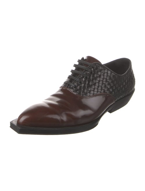 Bottega Veneta Intrecciato Weave Leather Oxfords