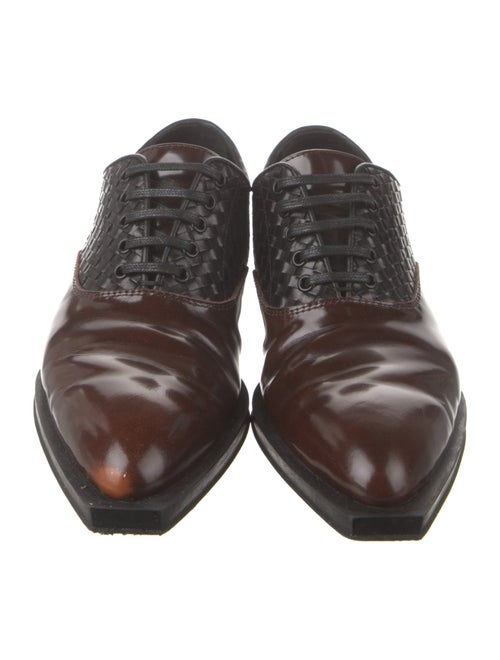 Bottega Veneta Intrecciato Weave Leather Oxfords