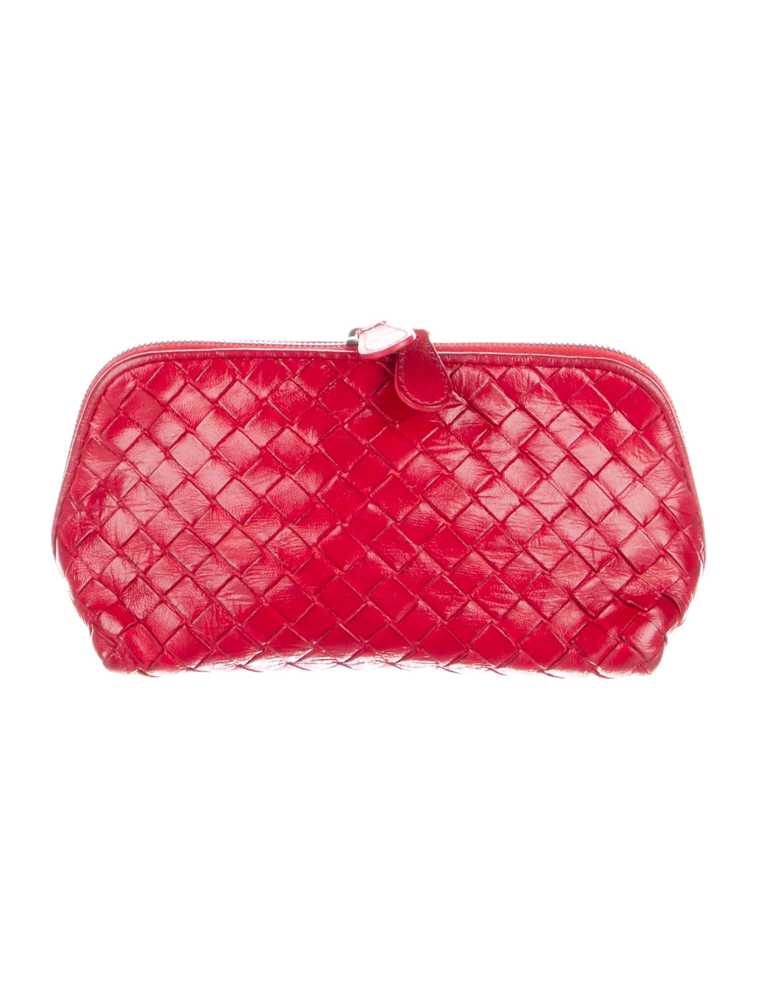 Bottega Veneta Leather Intreciato Weave Cosmetic Bag