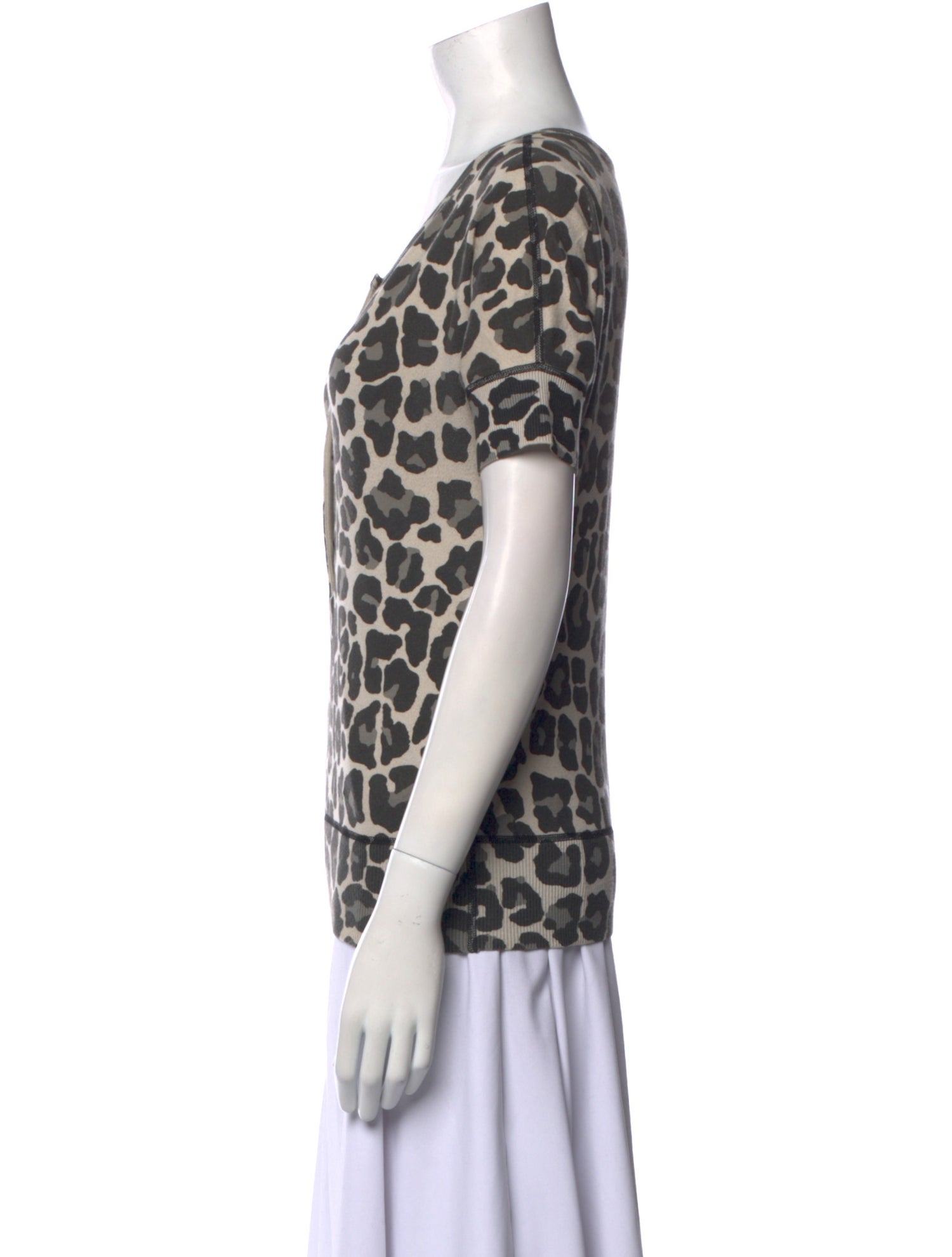 Bottega Veneta Animal Print Scoop Neck T-Shirt