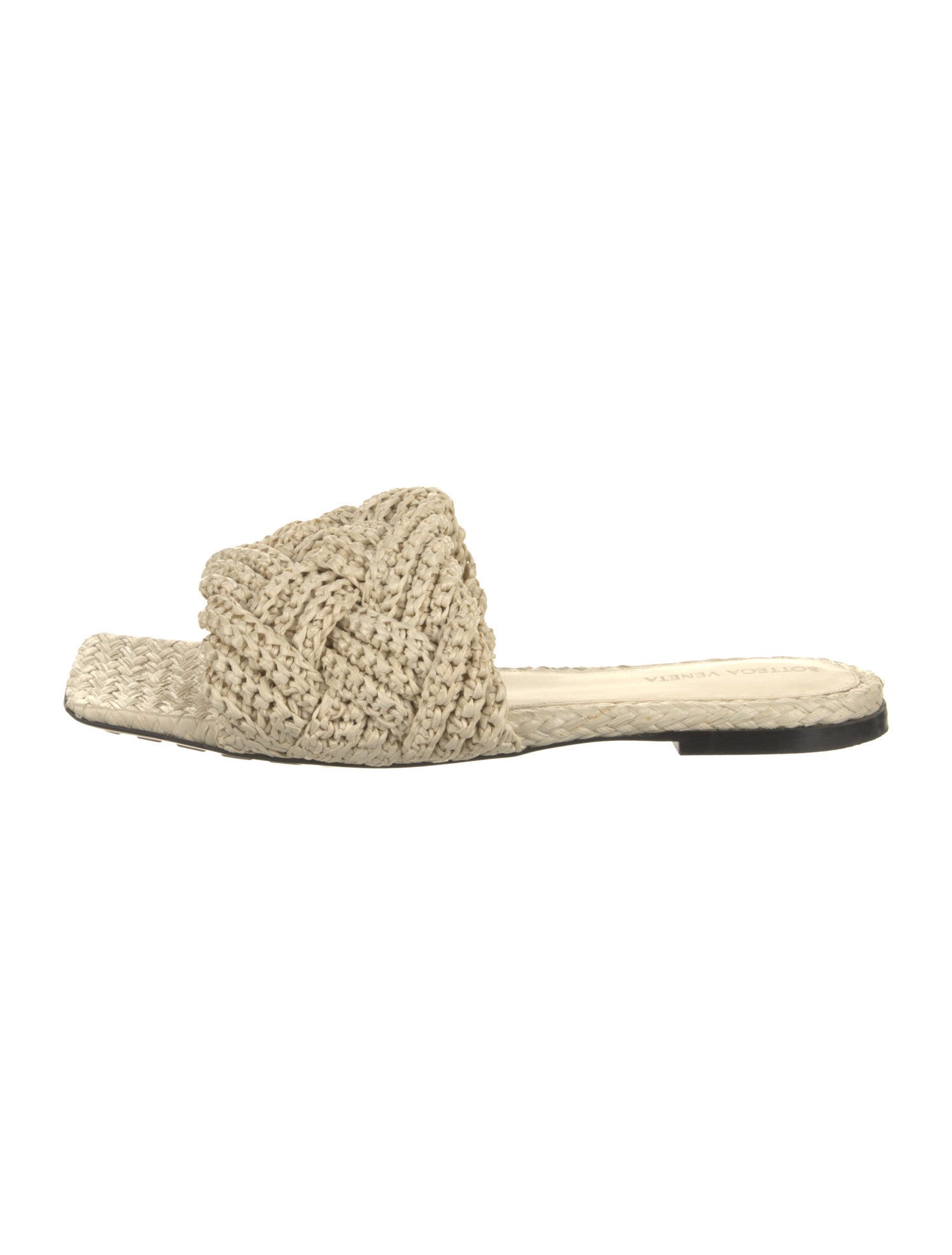 Bottega Veneta Intrecciato Weave Straw Slides