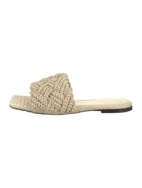 Bottega Veneta Intrecciato Weave Straw Slides