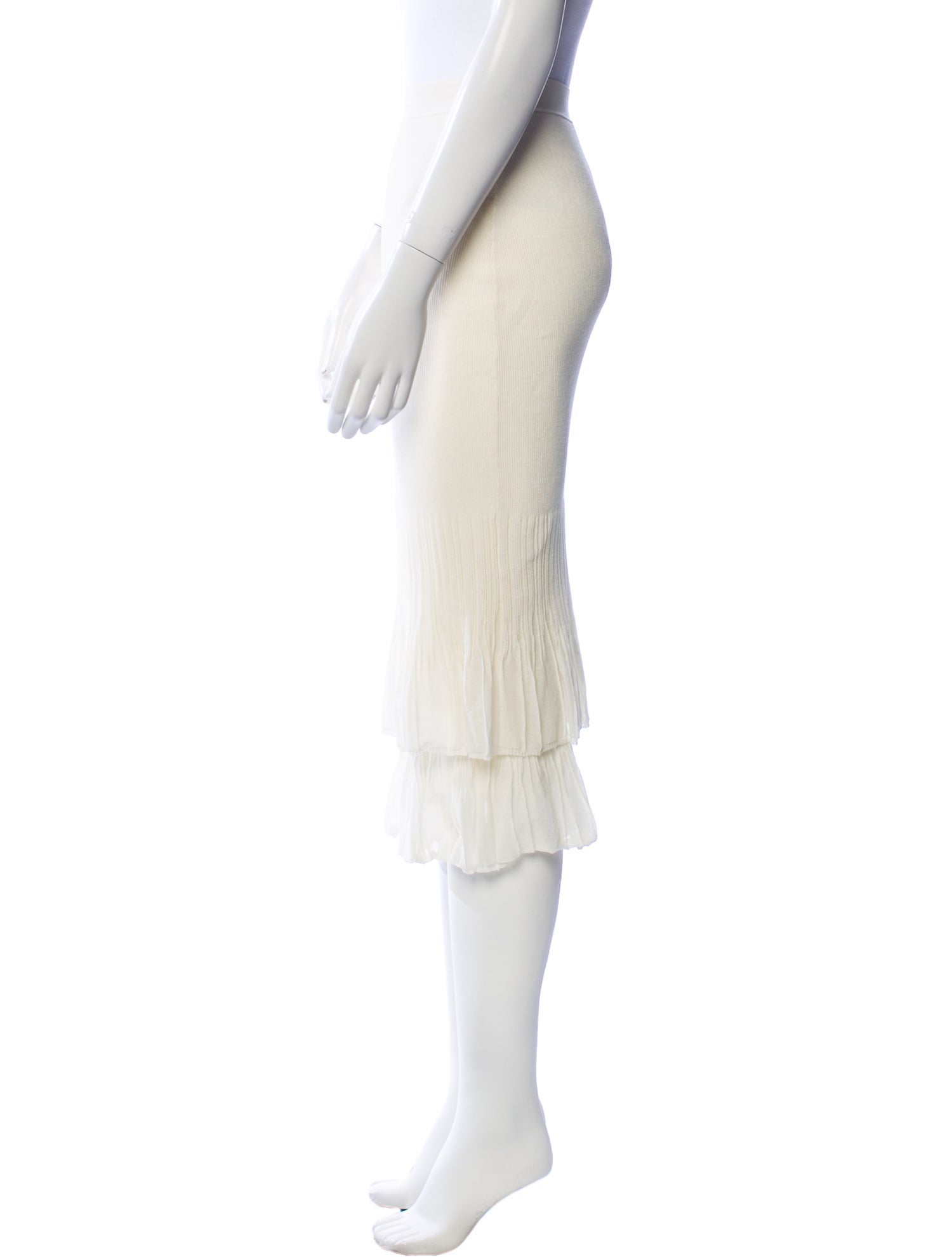 Bottega Veneta Pleated Accents Midi Length Skirt