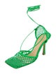 Bottega Veneta Mesh Leather Trim Embellishment Slingback Pumps