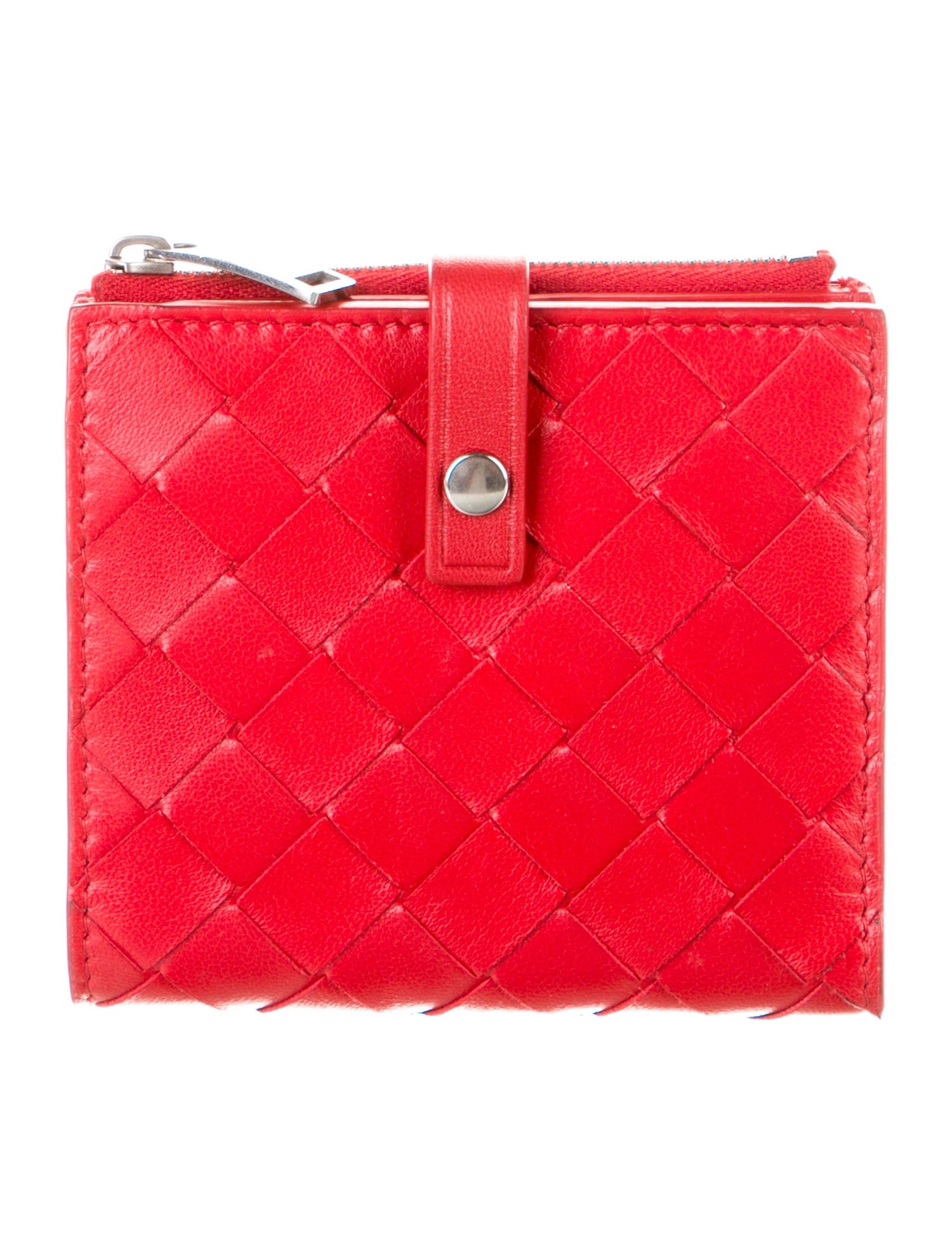 Bottega Veneta Intrecciato Weave Leather Compact Wallet