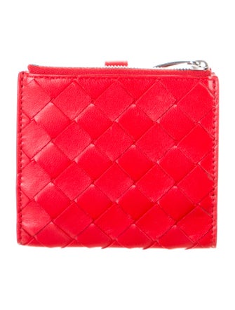 Bottega Veneta Intrecciato Weave Leather Compact Wallet