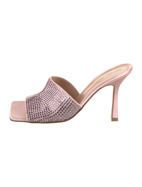 Bottega Veneta Satin Crystal Embellishments Slides