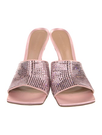 Bottega Veneta Satin Crystal Embellishments Slides