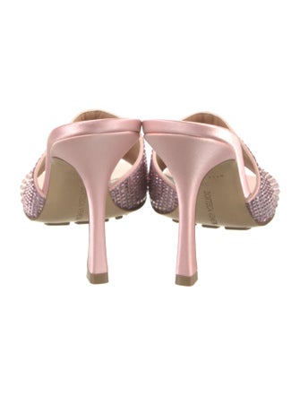 Bottega Veneta Satin Crystal Embellishments Slides