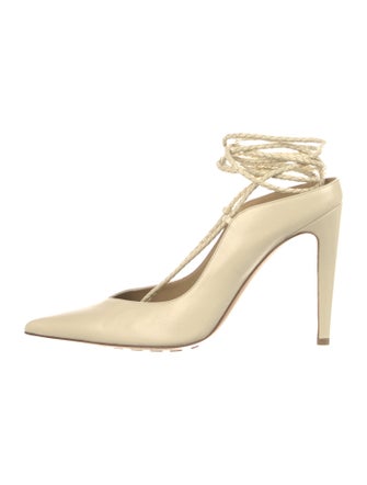 Bottega Veneta Intrecciato Weave Leather Slingback Pumps