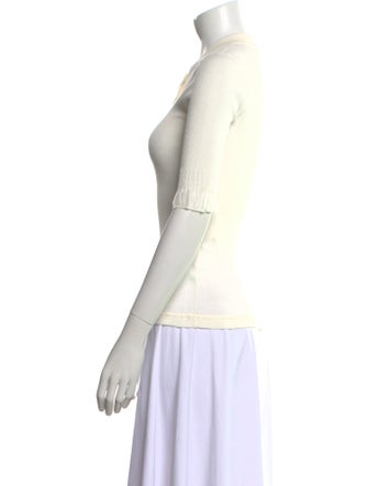 Bottega Veneta Mock Neck Three-Quarter Sleeve Polo