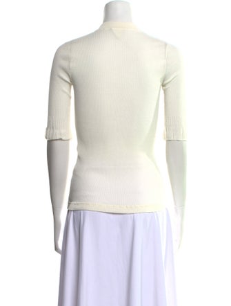 Bottega Veneta Mock Neck Three-Quarter Sleeve Polo