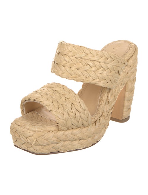 Bottega Veneta Straw Braided Accents Sandals