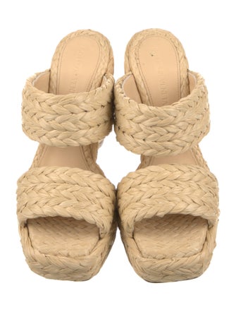 Bottega Veneta Straw Braided Accents Sandals