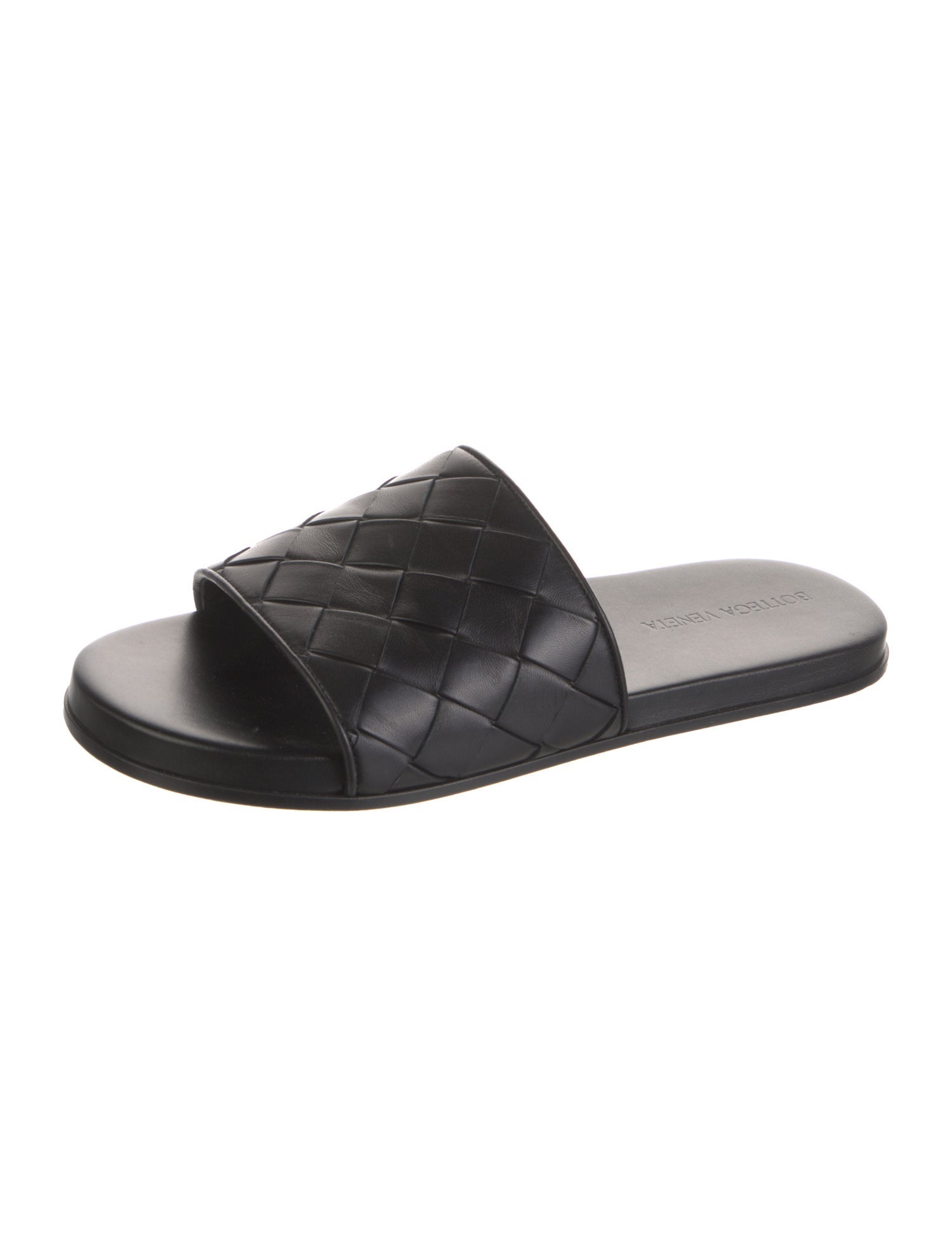 Bottega Veneta Intrecciato Weave Leather Slides