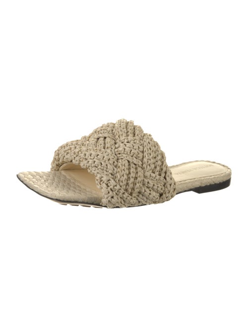 Bottega Veneta Intrecciato Weave Straw Slides