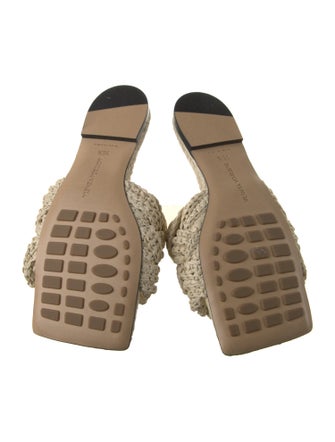 Bottega Veneta Intrecciato Weave Straw Slides
